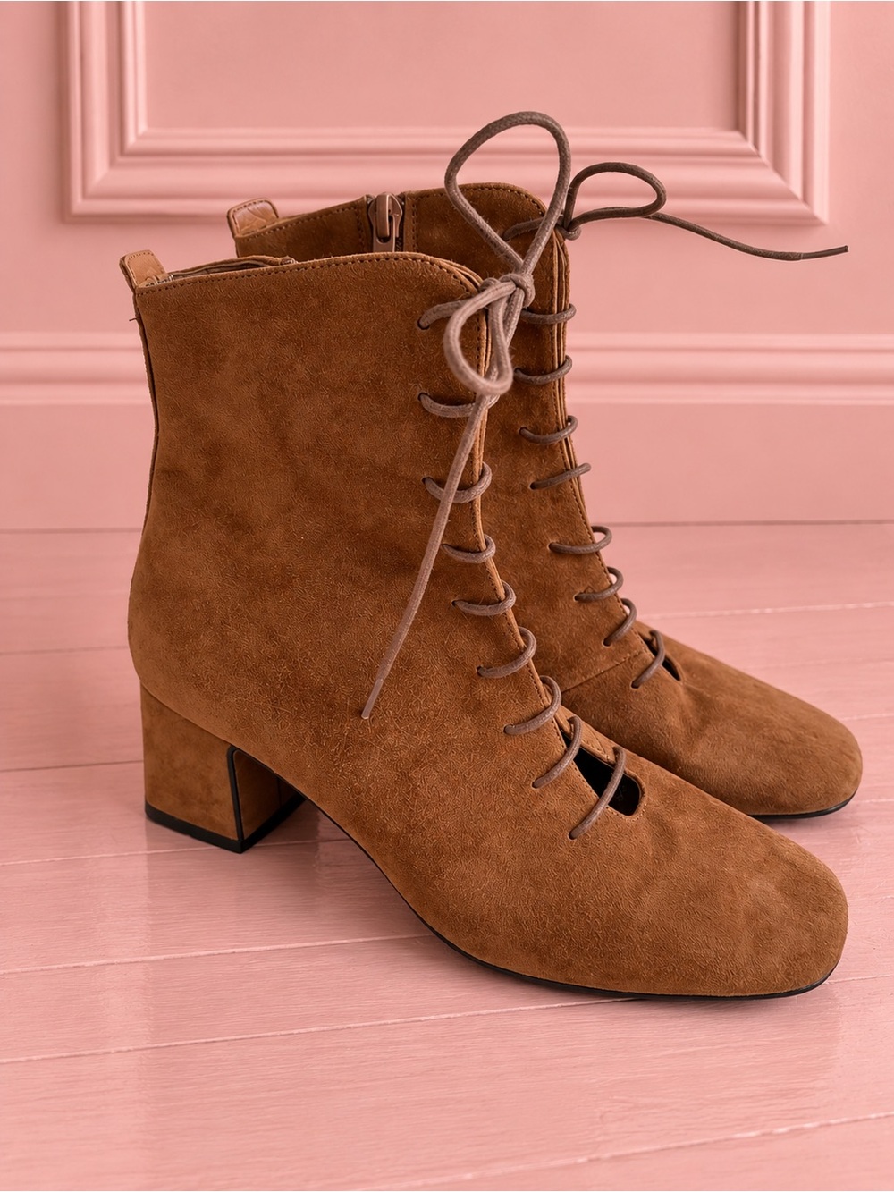 Maguire Brown Suede Lace-Up Ankle Boots Size 38